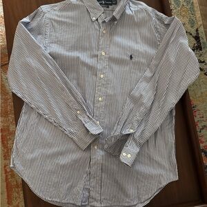 Ralph Lauren Navy and White Striped Shirt size 16-1/2, 34-35